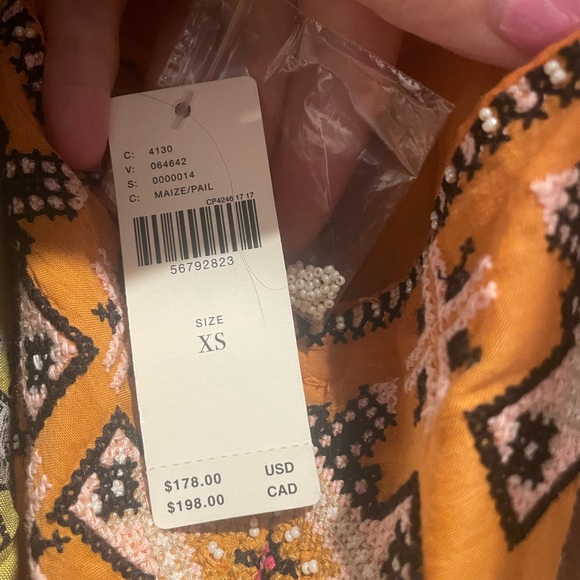 New Anthropologie Embroidered Swing Dress, Beaded size XS - Picture 4 of 8